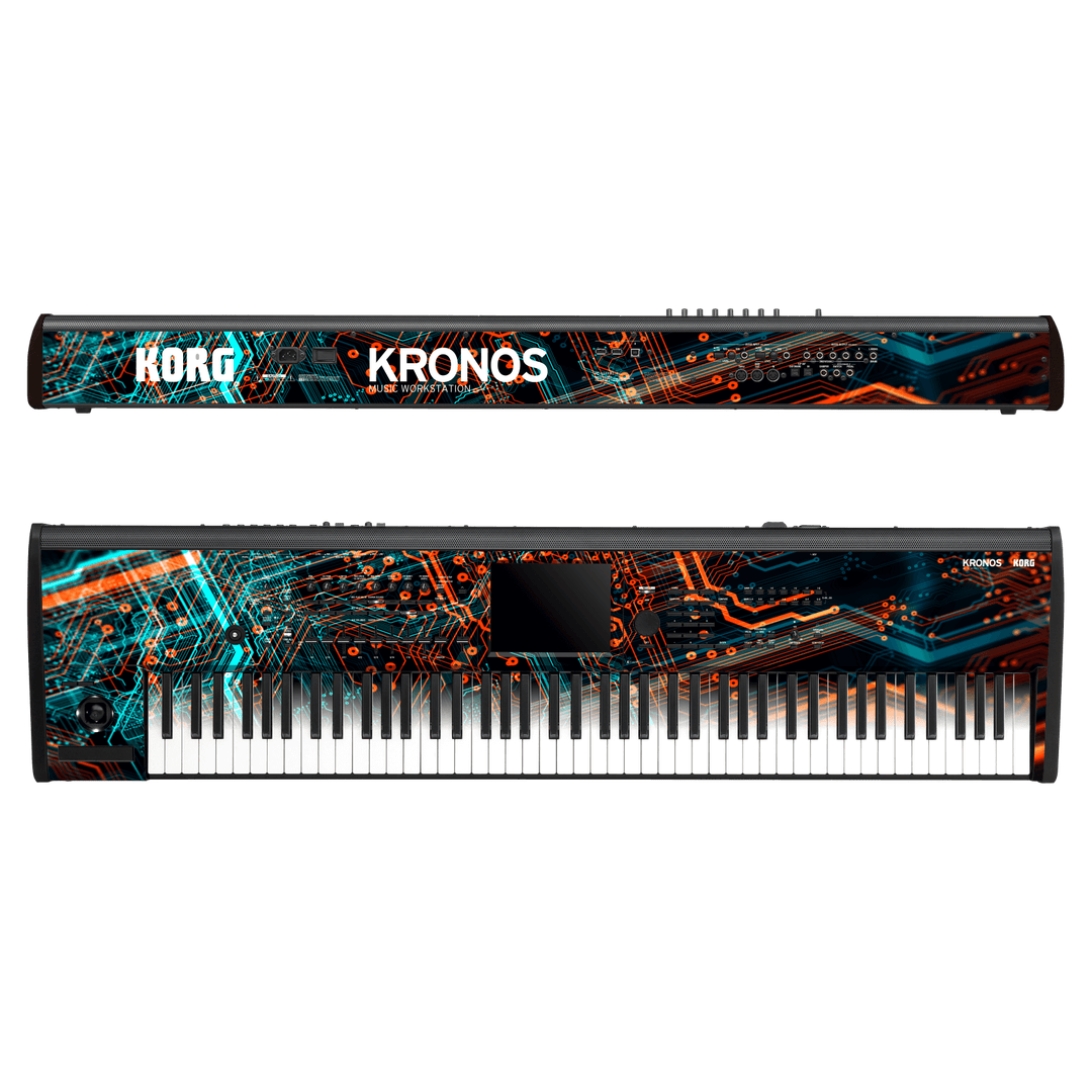 Korg Kronos 2 Music Workstation (88 keys) Print Printed Custom SIGNATURE NEON PCB Board Skin Wrap Sticker Decal Cover Protector by Keyskinz & Jordan Rudess | qskinz.com
