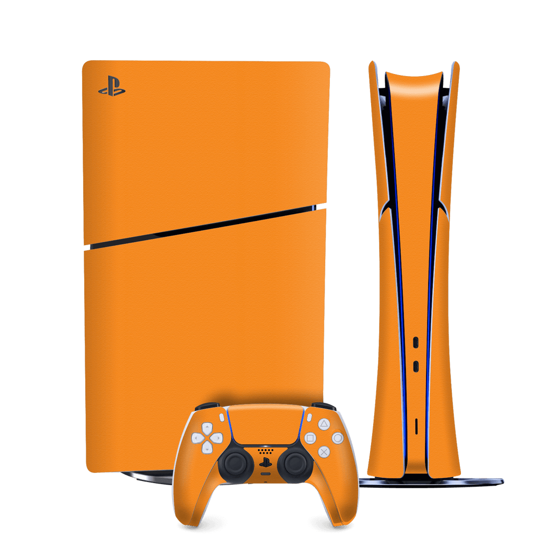PS5 SLIM DIGITAL EDITION (PlayStation 5 SLIM) Luxuria Sunrise Orange Matt 3D Textured Skin Wrap Sticker Decal Cover Protector by QSKINZ | qskinz.com