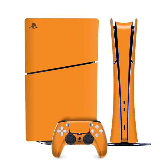 PS5 SLIM DIGITAL EDITION (PlayStation 5 SLIM) Luxuria Sunrise Orange Matt 3D Textured Skin Wrap Sticker Decal Cover Protector by QSKINZ | qskinz.com