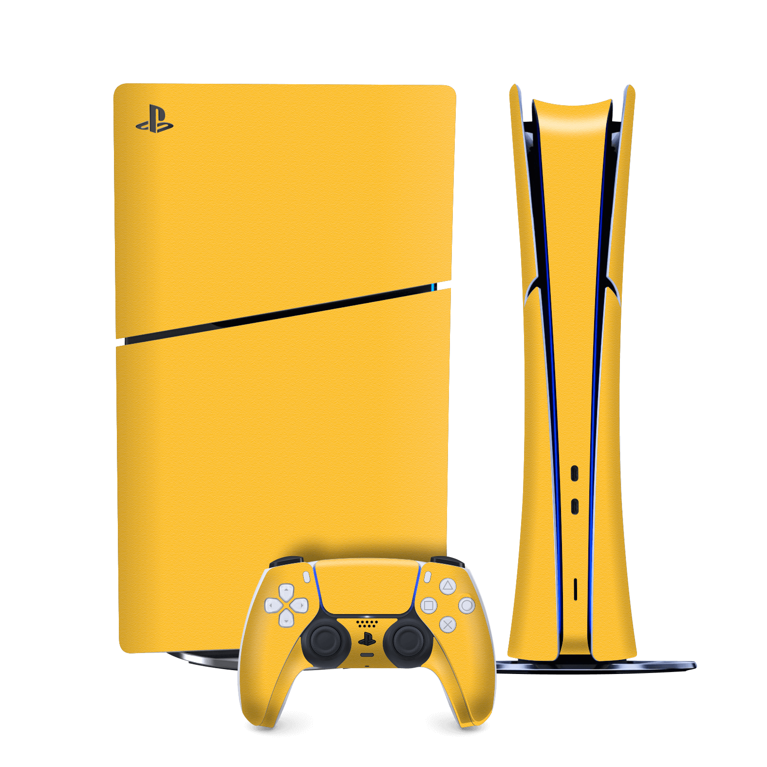 PS5 SLIM DIGITAL EDITION (PlayStation 5 SLIM) Luxuria Tuscany Yellow Matt 3D Textured Skin Wrap Sticker Decal Cover Protector by QSKINZ | qskinz.com
