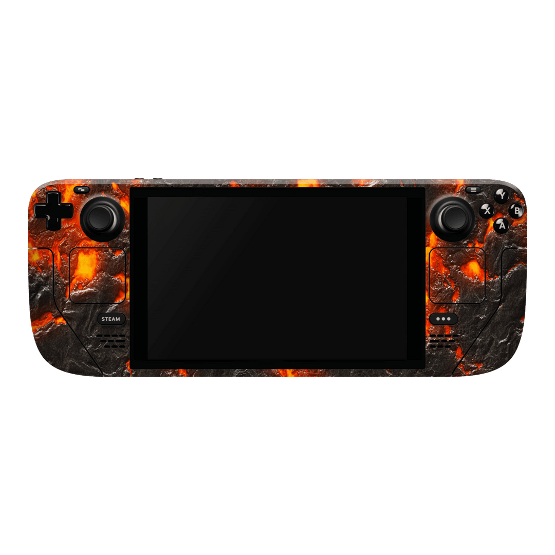 Steam Deck OLED Print Printed Custom SIGNATURE Magma Lava Skin Wrap Sticker Decal Cover Protector by EasySkinz | EasySkinz.com