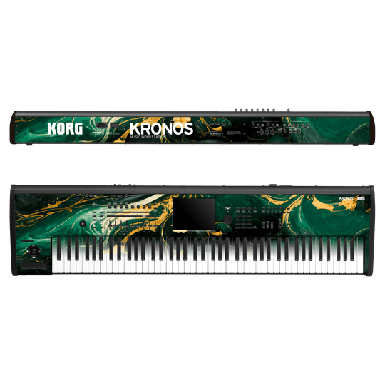 Korg Kronos 2 Music Workstation (88 keys) Print Printed Custom SIGNATURE Agate Geode Royal Green Gold Skin Wrap Sticker Decal Cover Protector by Keyskinz & Jordan Rudess | qskinz.com
 