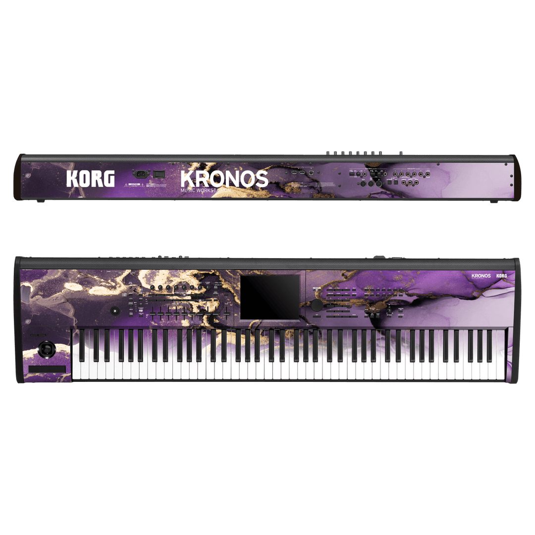 Korg Kronos 2 Music Workstation (88 keys) Print Printed Custom SIGNATURE AGATE GEODE Purple-Gold Skin Wrap Sticker Decal Cover Protector by Keyskinz & Jordan Rudess | qskinz.com
 