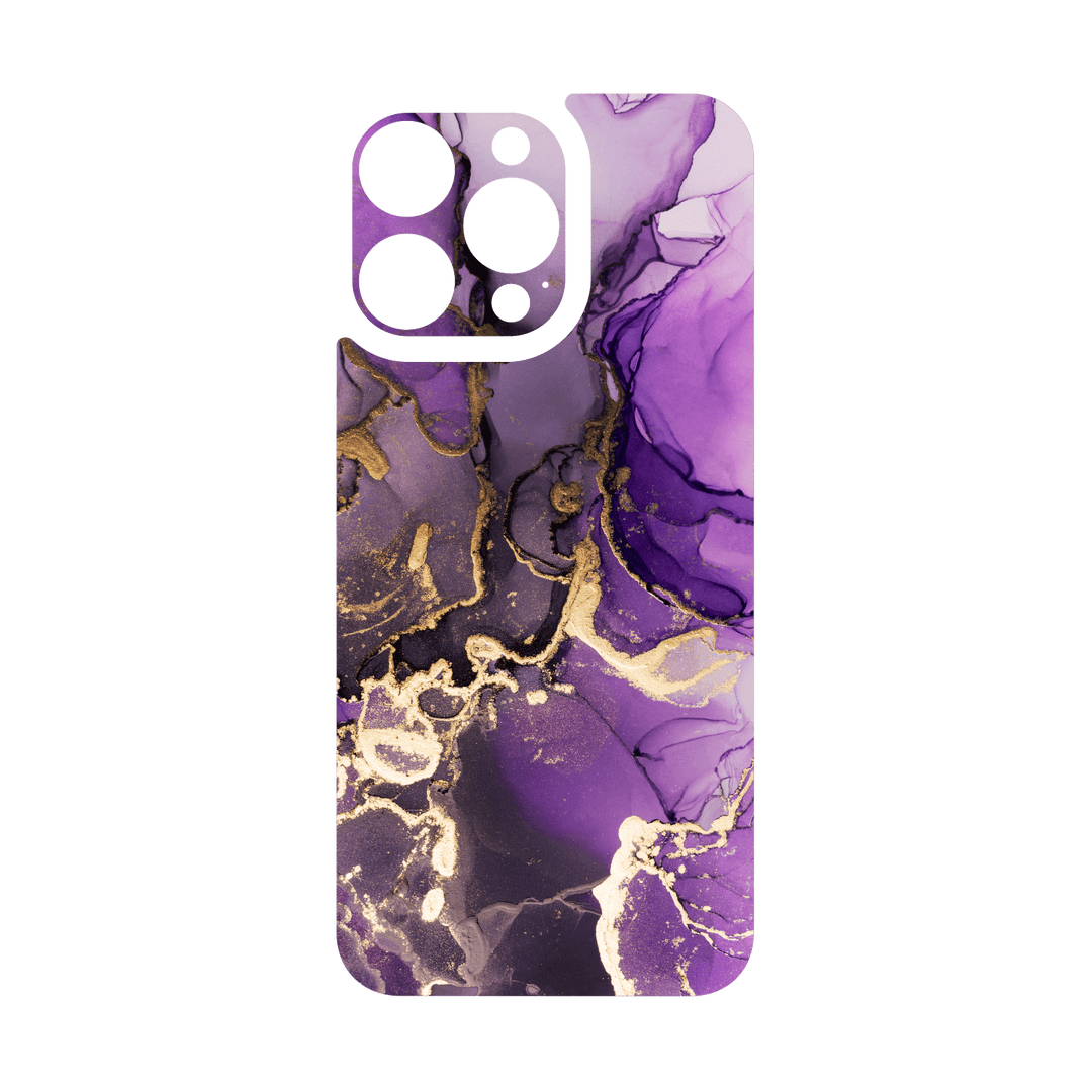 iPhone 15 Pro MAX Qcaze - SIGNATURE AGATE GEODE Purple-Gold (Case + Skin Kit)