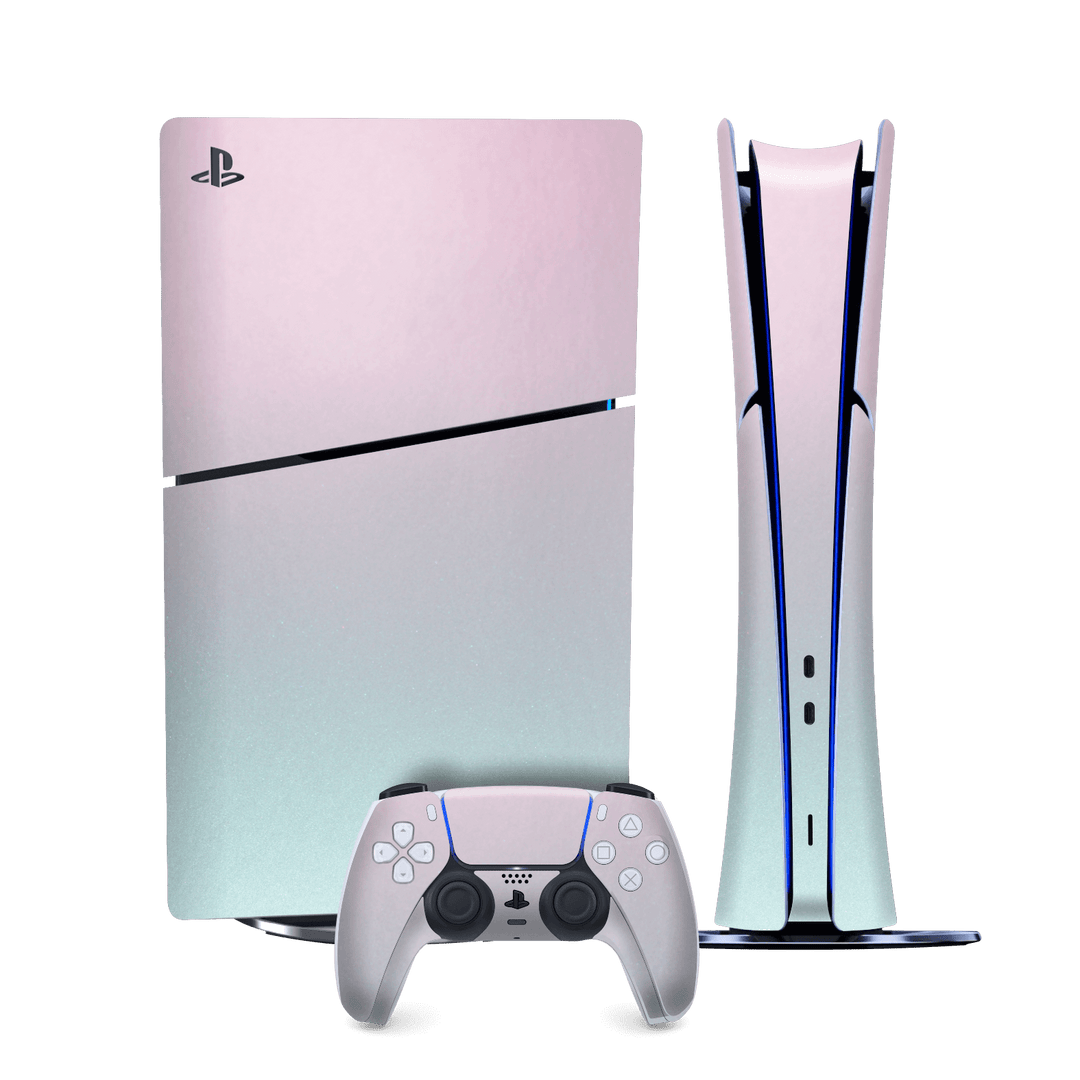 PS5 SLIM DIGITAL EDITION (PlayStation 5 SLIM) Chameleon Amethyst Colour-changing Metallic Skin Wrap Sticker Decal Cover Protector by QSKINZ | qskinz.com
