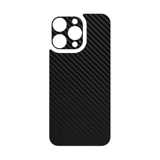 iPhone 15 PRO Qcaze - Textured CARBON Fibre - BLACK (Case + Skin Kit)