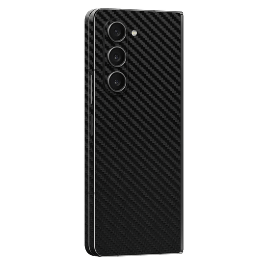 Samsung Galaxy Z Fold 5 (2023) Black 3D Textured Carbon Fibre Fiber Skin Wrap Sticker Decal Cover Protector by EasySkinz | EasySkinz.com