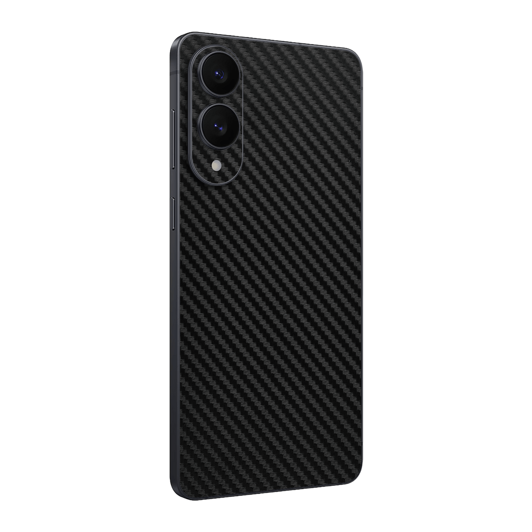 Samsung Galaxy S25 EDGE Black 3D Textured Carbon Fibre Fiber Skin Wrap Sticker Decal Cover Protector by QSKINZ | qskinz.com
