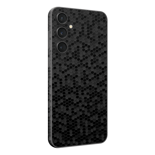 Samsung Galaxy S23 (FE) Luxuria Black Honeycomb 3D Textured Skin Wrap Sticker Decal Cover Protector by EasySkinz | EasySkinz.com