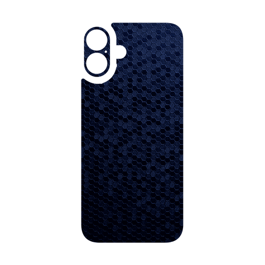 iPhone 16 Plus Qcaze - LUXURIA Navy Blue HONEYCOMB 3D TEXTURED (Case + Skin Kit)