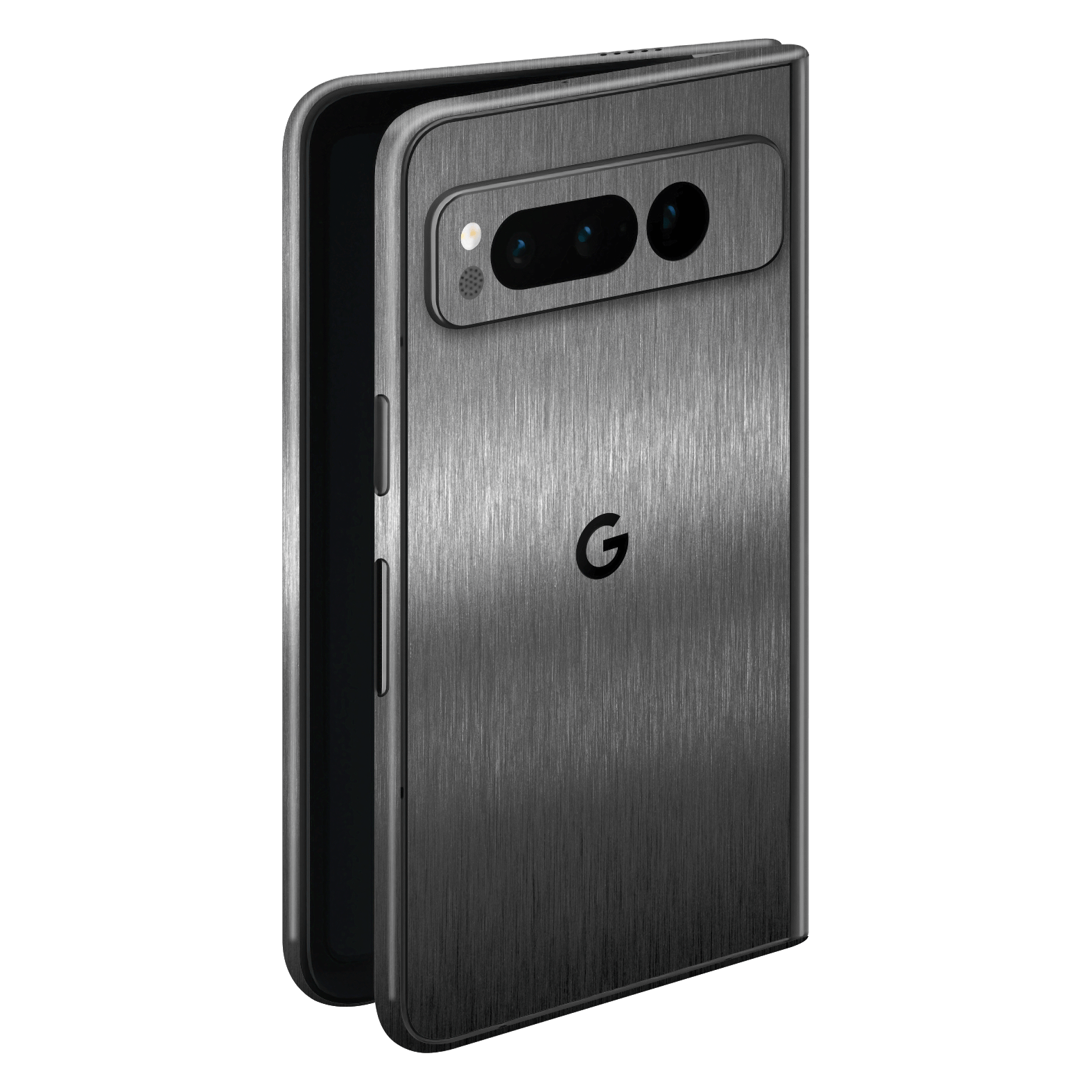 Google Pixel FOLD (2023) Brushed Metal Titanium Metallic Skin Wrap Sticker Decal Cover Protector by EasySkinz | EasySkinz.com