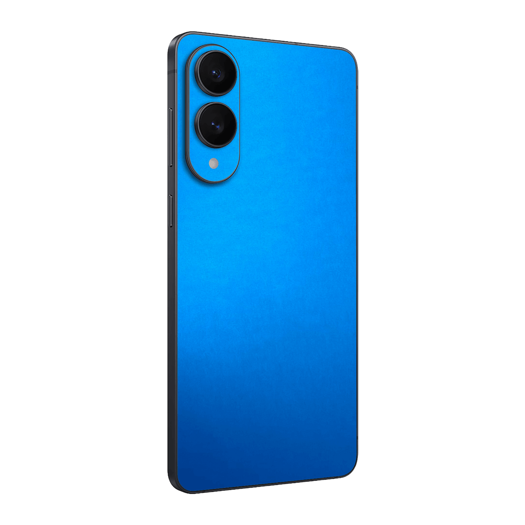 Samsung Galaxy S25 EDGE Satin Blue Metallic Matt Matte Skin Wrap Sticker Decal Cover Protector by QSKINZ | qskinz.com
