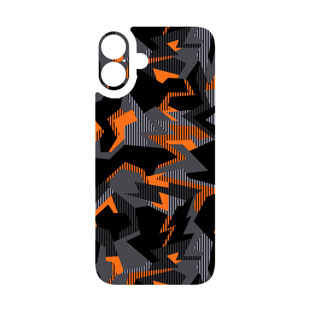 iPhone 16 Plus Qcaze - SIGNATURE Sharp-Edged Orange CAMO (Case + Skin Kit)