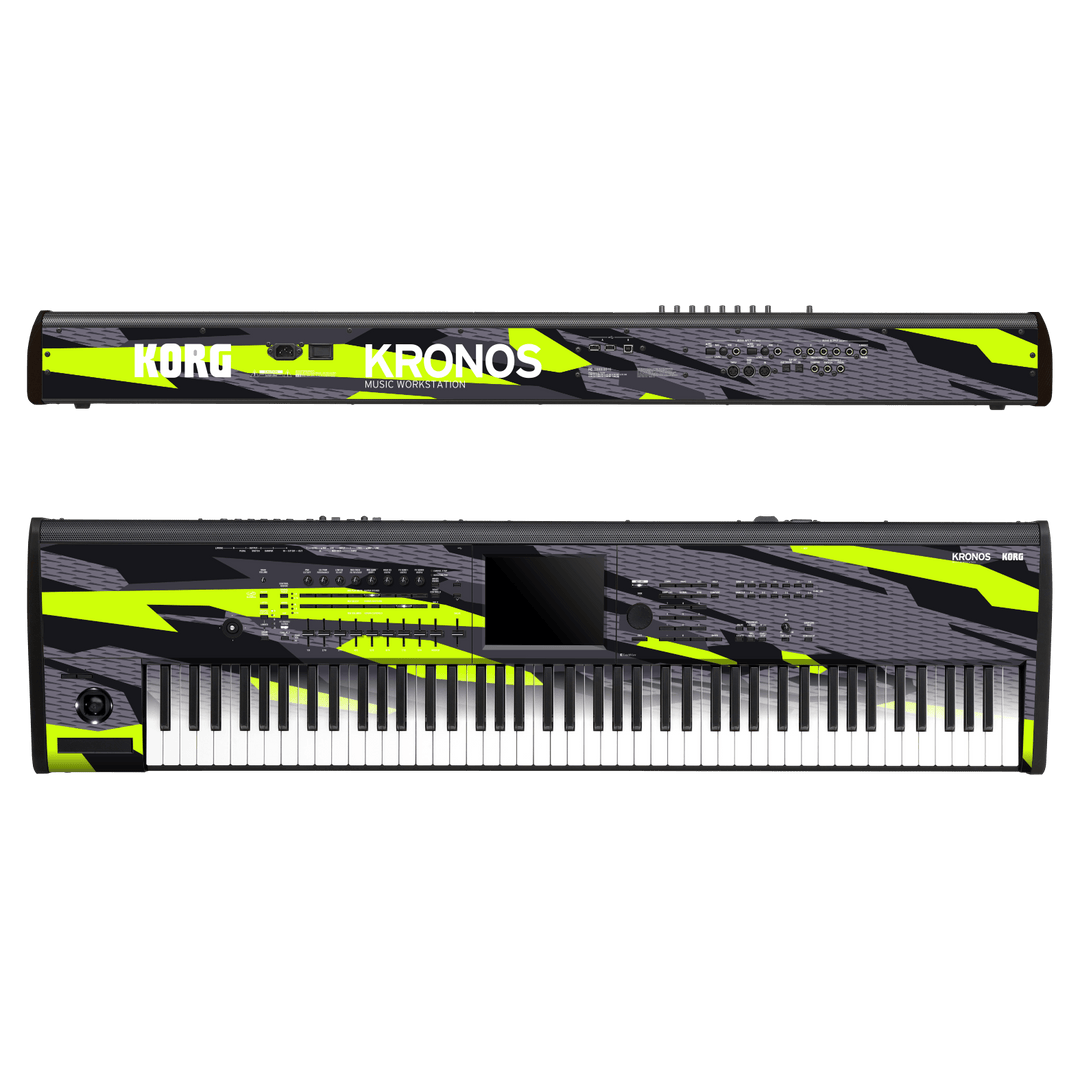 Korg Kronos 2 Music Workstation (88 keys) Print Printed Custom SIGNATURE Abstract Green Camouflage Skin Wrap Sticker Decal Cover Protector by Keyskinz & Jordan Rudess | qskinz.com
 