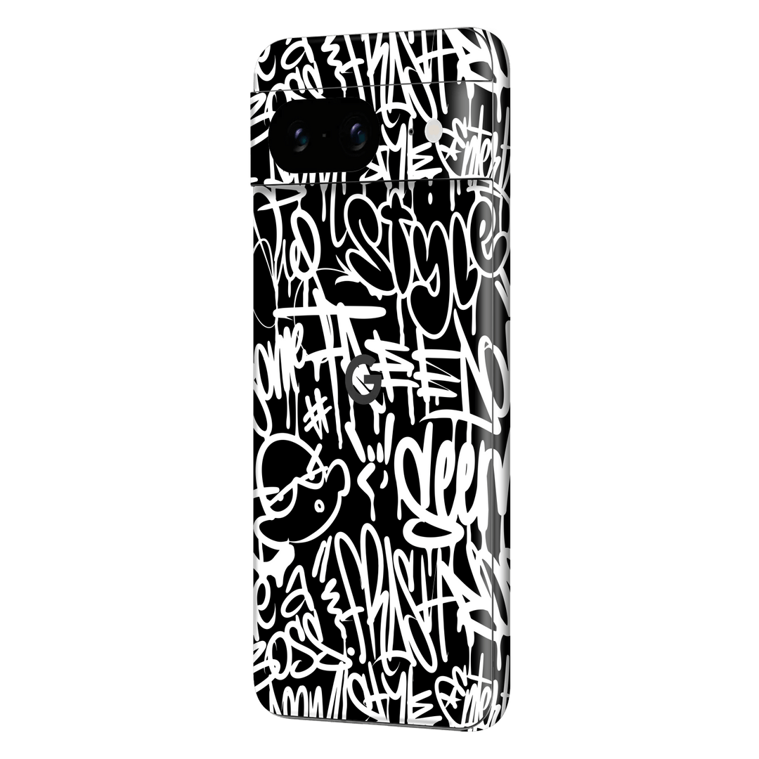 Google Pixel 8 (2023) Print Printed Custom SIGNATURE Monochrome Black and WhiteGraffiti Skin Wrap Sticker Decal Cover Protector by EasySkinz | EasySkinz.com