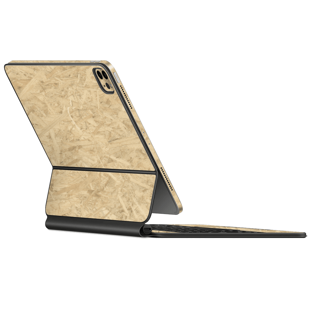 Magic Keyboard for iPad Pro 11" M2 (4th Gen, 2022) Luxuria Chipboard Wood Wooden Skin Wrap Sticker Decal Cover Protector by EasySkinz | EasySkinz.com