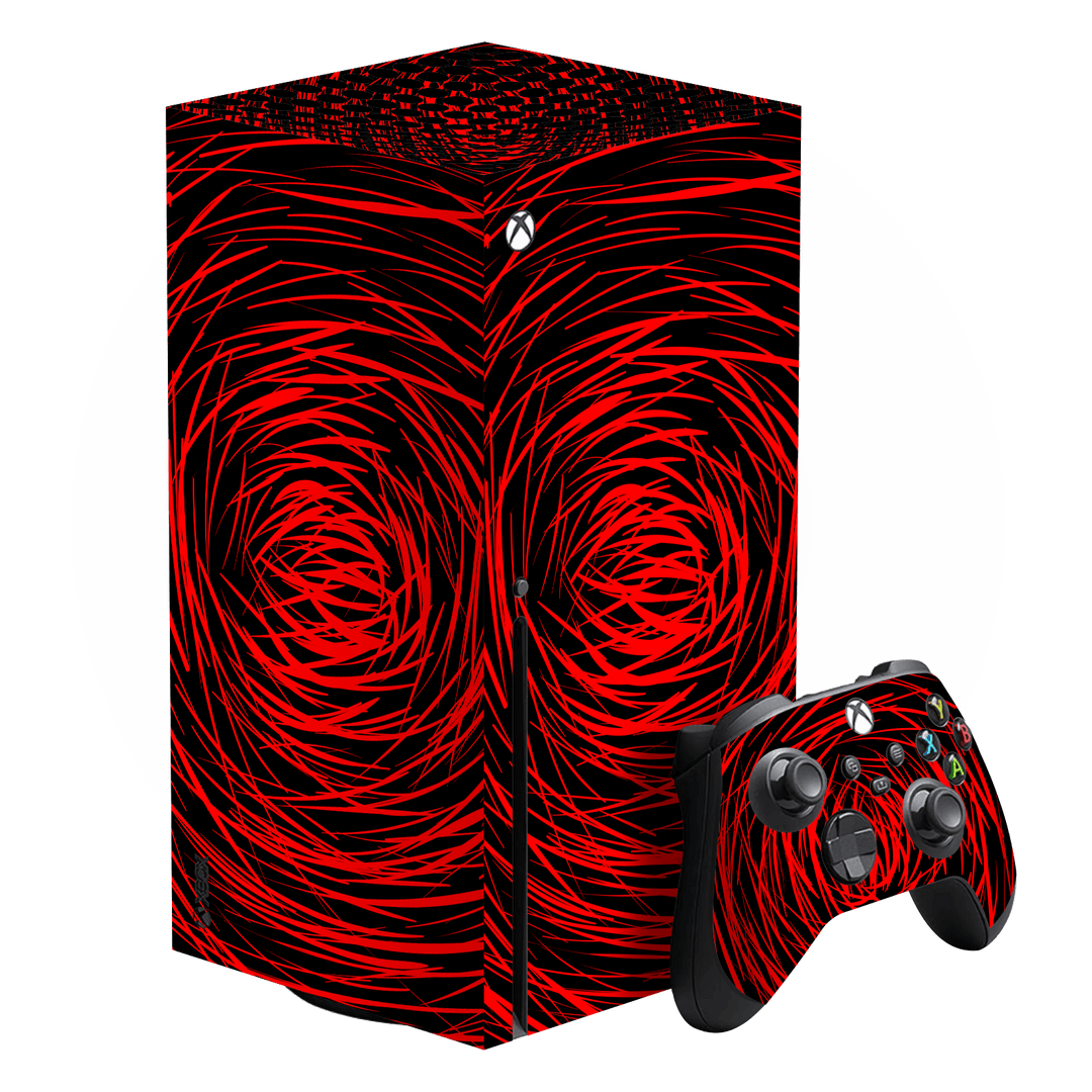 XBOX Series X Print Printed Custom SIGNATURE Quasar Red Mesh Skin Wrap Sticker Decal Cover Protector by QSKINZ | QSKINZ.COM