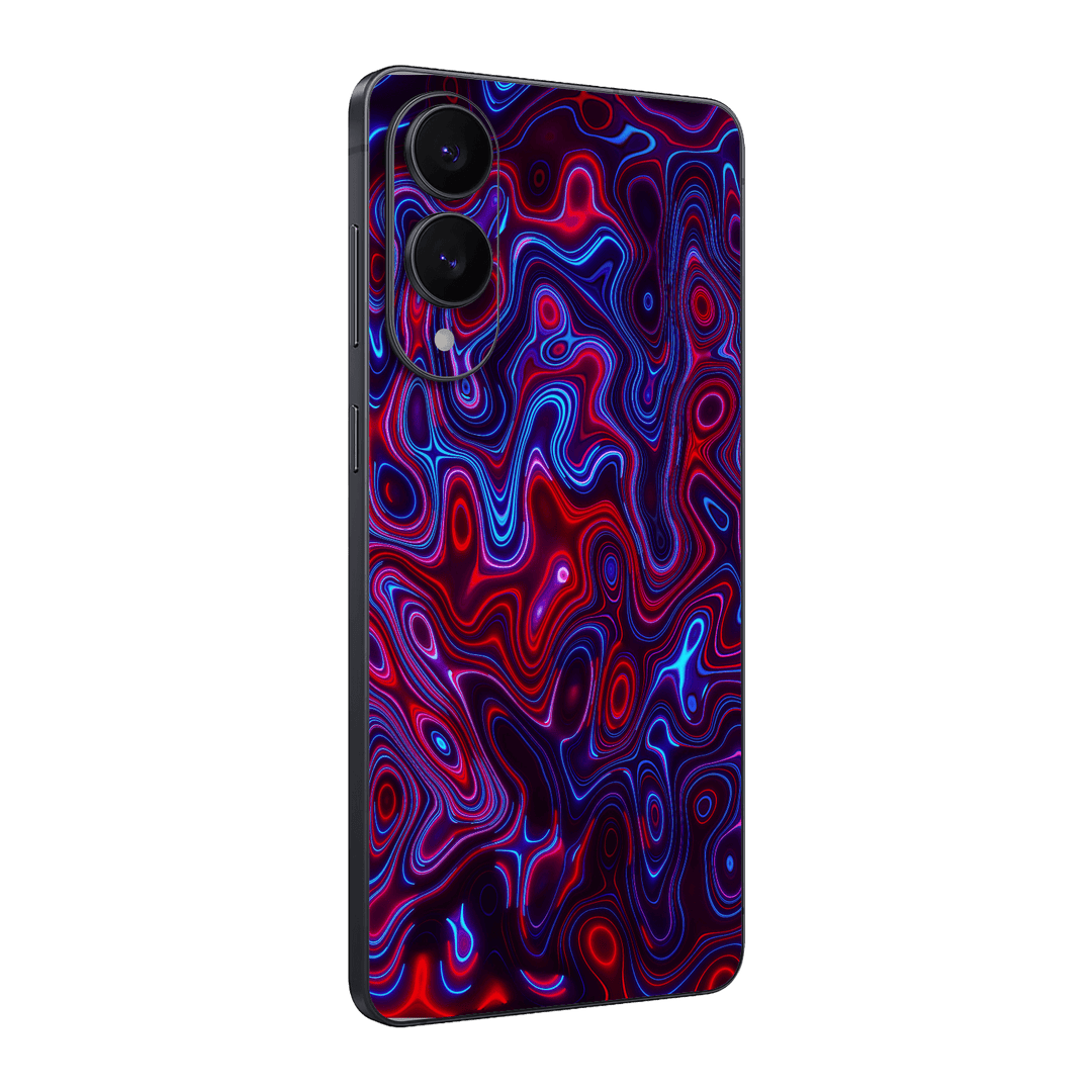 Samsung Galaxy S25 EDGE Print Printed Custom SIGNATURE Flux Fusion Purple Neon Skin Wrap Sticker Decal Cover Protector by QSKINZ | QSKINZ.COM
