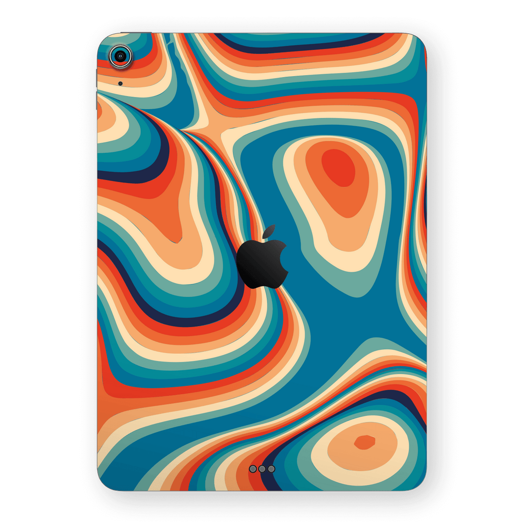 iPad Air 13” (M2) Print Printed Custom SIGNATURE Swirltro Swirl Retro 70s 80s Warm Colours Skin Wrap Sticker Decal Cover Protector by QSKINZ | QSKINZ.COM