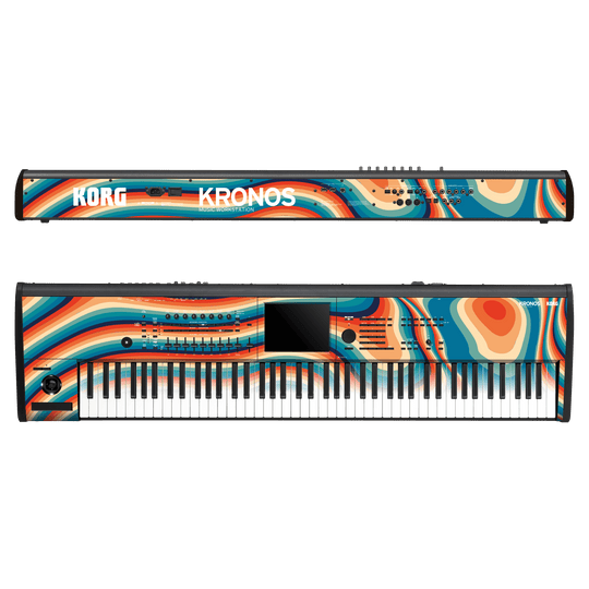 Korg Kronos 2 Music Workstation (88 keys) Print Printed Custom SIGNATURE Swirltro Swirl Retro 70s 80s Warm Colours Skin Wrap Sticker Decal Cover Protector by Keyskinz & Jordan Rudess | QSKINZ.COM
 