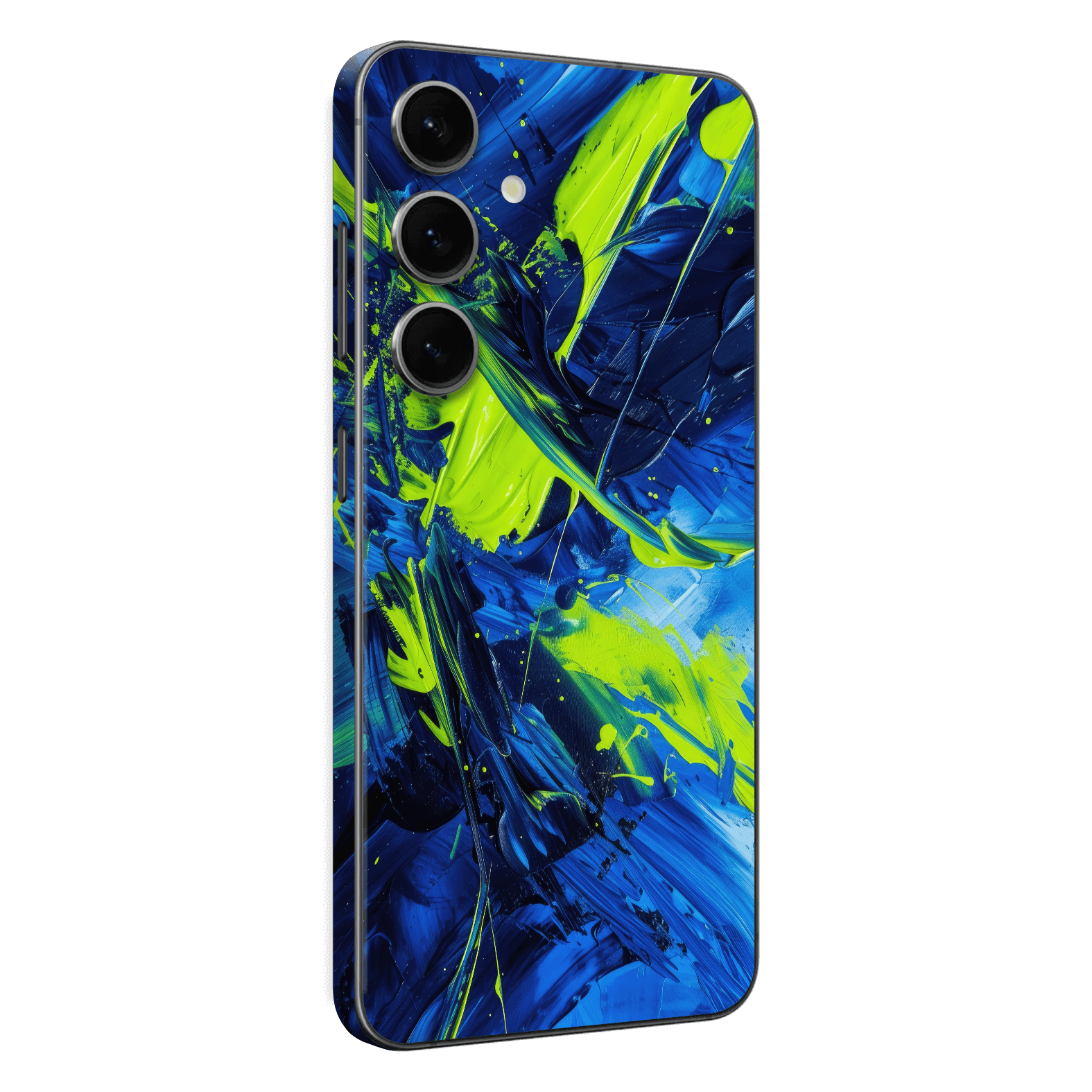 Samsung Galaxy S24 Print Printed Custom SIGNATURE Glowquatic Neon Yellow Green Blue Skin Wrap Sticker Decal Cover Protector by QSKINZ | QSKINZ.COM