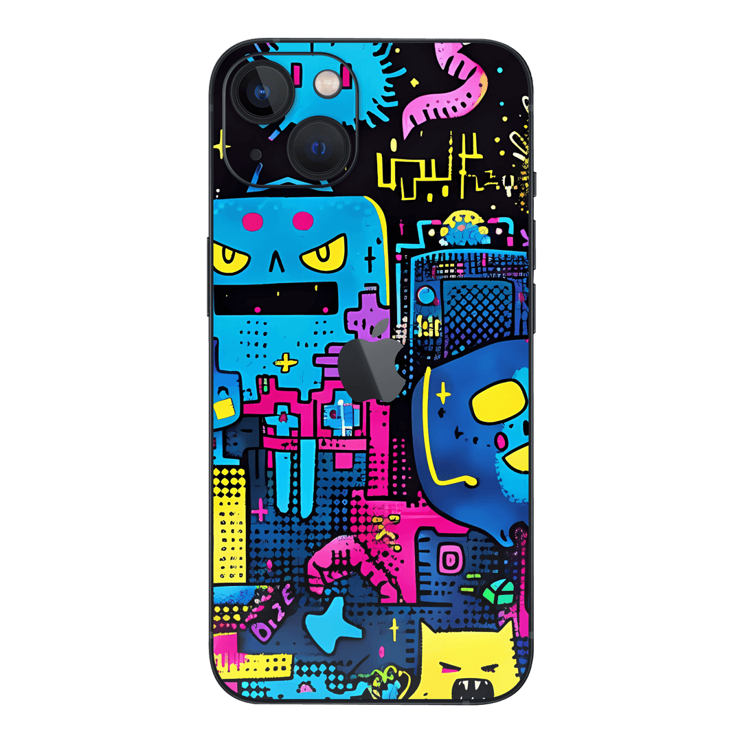 iPhone 15 Plus Print Printed Custom SIGNATURE Arcade Rave Gaming Gamer Pixel Skin Wrap Sticker Decal Cover Protector by QSKINZ | QSKINZ.COM