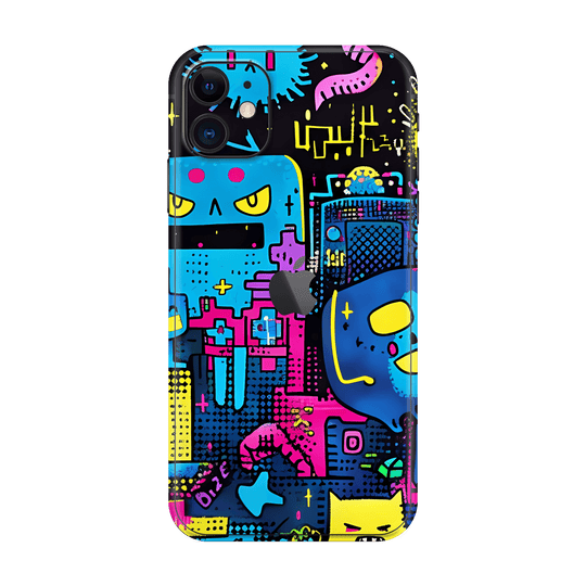 iPhone 11 Print Printed Custom SIGNATURE Arcade Rave Gaming Gamer Pixel Skin Wrap Sticker Decal Cover Protector by QSKINZ | QSKINZ.COM