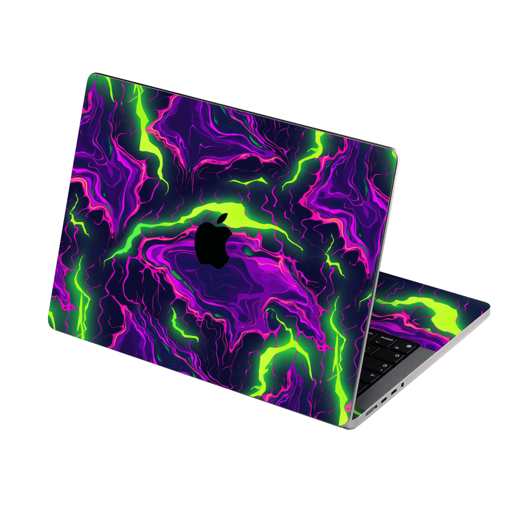 MacBook Pro 16” (2021/2023) Print Printed Custom SIGNATURE Twisterra Twist Neon Purple Yellow Green Anime Skin Wrap Sticker Decal Cover Protector by QSKINZ | QSKINZ.COM