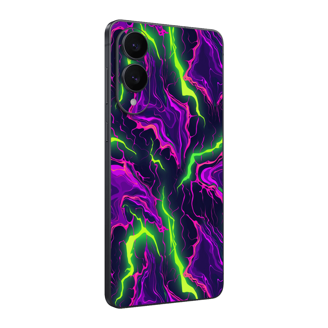 Samsung Galaxy S25 EDGE Print Printed Custom SIGNATURE Twisterra Twist Neon Purple Yellow Green Anime Skin Wrap Sticker Decal Cover Protector by QSKINZ | QSKINZ.COM
