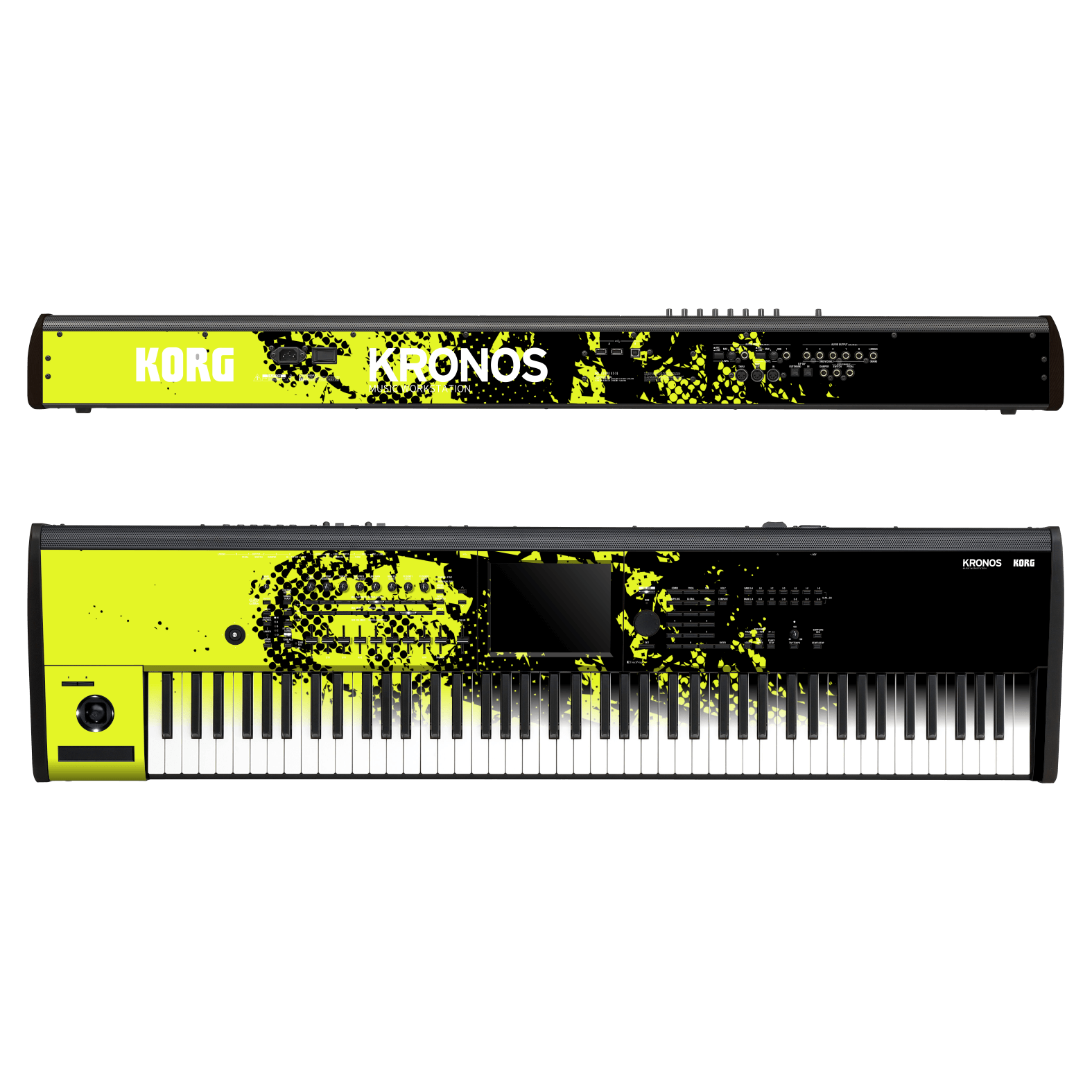 Korg Kronos 2 Music Workstation (88 keys) Print Printed Custom SIGNATURE Grunge Yellow Green Trace Skin Wrap Sticker Decal Cover Protector by Keyskinz & Jordan Rudess | QSKINZ.COM
