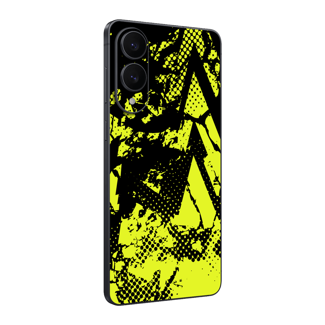 Samsung Galaxy S25 EDGE Print Printed Custom SIGNATURE Grunge Yellow Green Trace Skin Wrap Sticker Decal Cover Protector by QSKINZ | QSKINZ.COM
