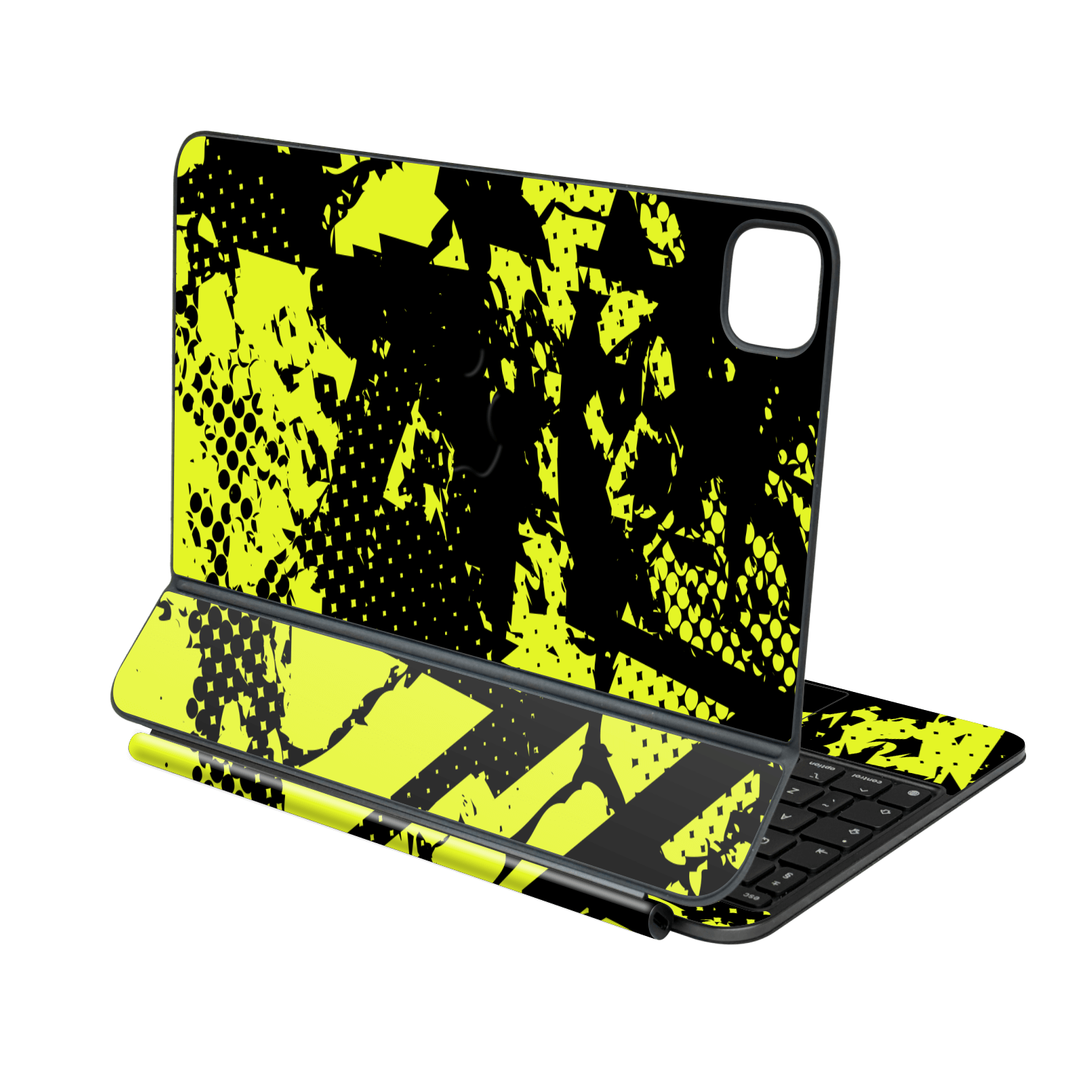 Magic Keyboard for iPad PRO 11” (M4, 2024) Print Printed Custom SIGNATURE Grunge Yellow Green Trace Skin Wrap Sticker Decal Cover Protector by QSKINZ | QSKINZ.COM