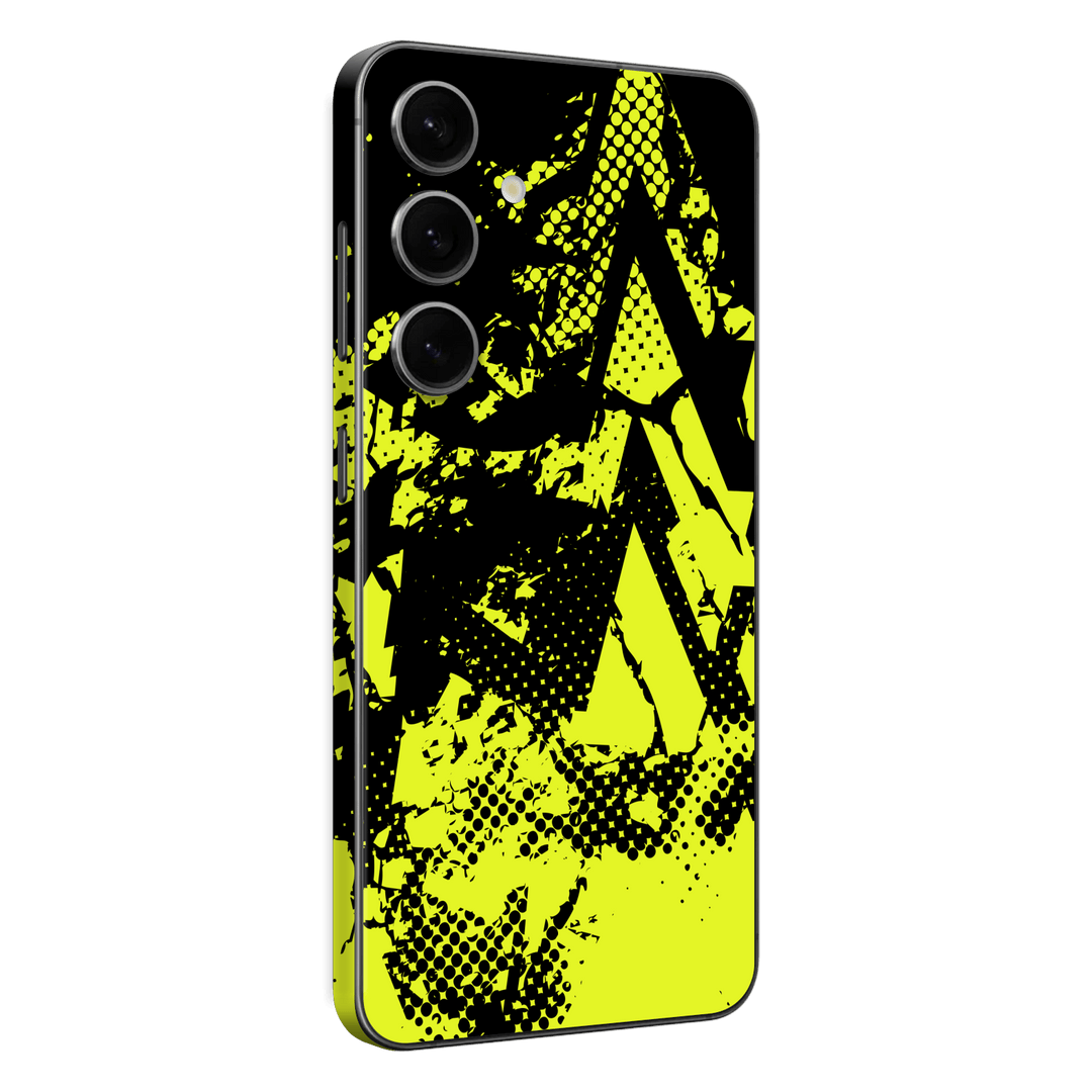 Samsung Galaxy S24+ PLUS Print Printed Custom SIGNATURE Grunge Yellow Green Trace Skin Wrap Sticker Decal Cover Protector by QSKINZ | QSKINZ.COM