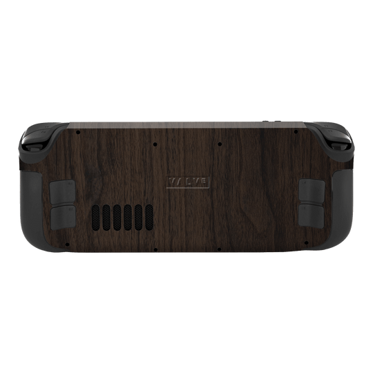 Steam Deck Oled Premium Wood Wooden Dark Walnut Matte Textured Skin Wrap Sticker Decal Cover Protector by QSKINZ | qskinz.com