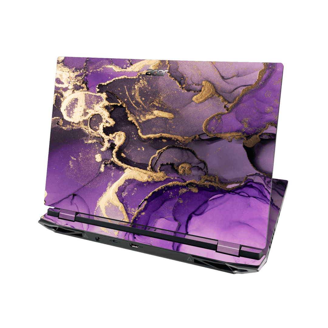 Acer NITRO 5 (17-inch) Print Printed Custom SIGNATURE AGATE GEODE Purple-Gold Skin Wrap Sticker Decal Cover Protector by QSKINZ | qskinz.com