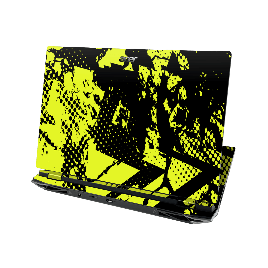 Acer NITRO 5 (17-inch) Print Printed Custom SIGNATURE Grunge Yellow Green Trace Skin Wrap Sticker Decal Cover Protector by QSKINZ | QSKINZ.COM