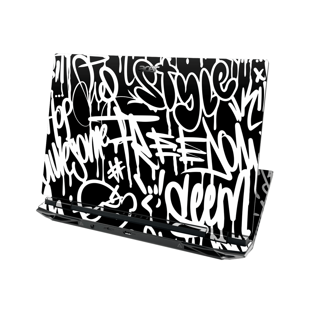 Acer NITRO 5 (17-inch) Print Printed Custom SIGNATURE Monochrome Black and WhiteGraffiti Skin Wrap Sticker Decal Cover Protector by QSKINZ | qskinz.com