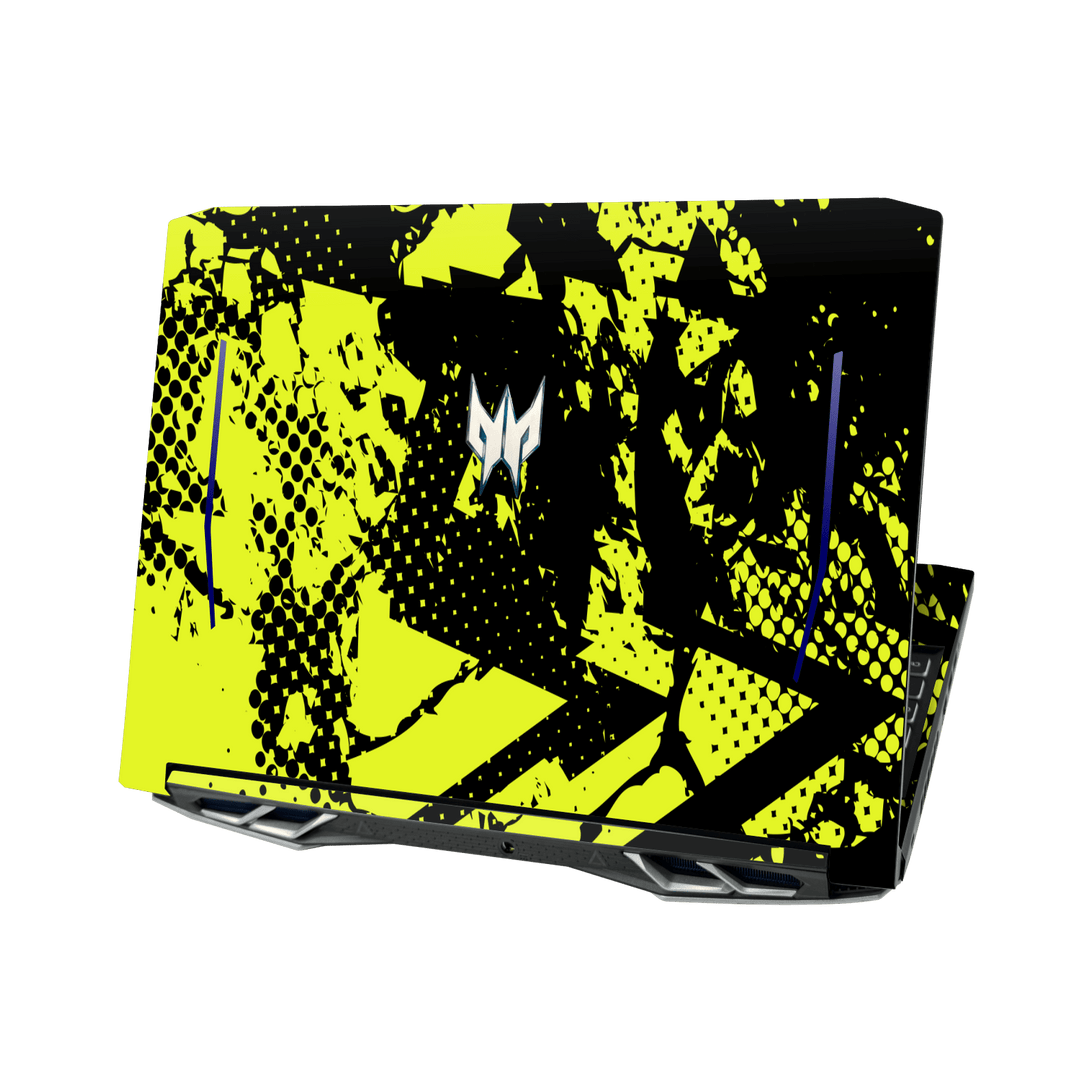 Acer Predator Helios 300 (15.6") Print Printed Custom SIGNATURE Grunge Yellow Green Trace Skin Wrap Sticker Decal Cover Protector by QSKINZ | QSKINZ.COM