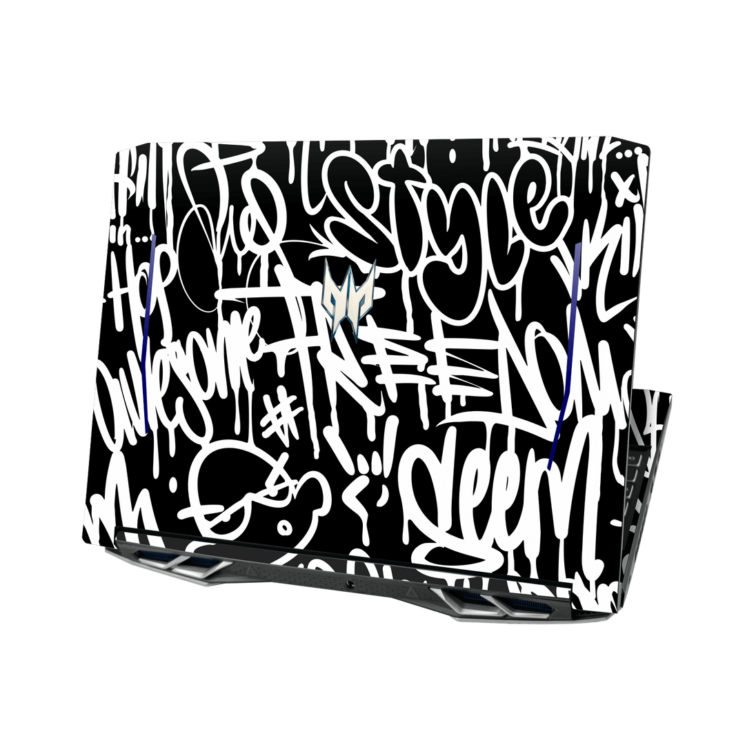 Acer Predator Helios 300 (15.6") Print Printed Custom SIGNATURE Monochrome Black and WhiteGraffiti Skin Wrap Sticker Decal Cover Protector by QSKINZ | qskinz.com