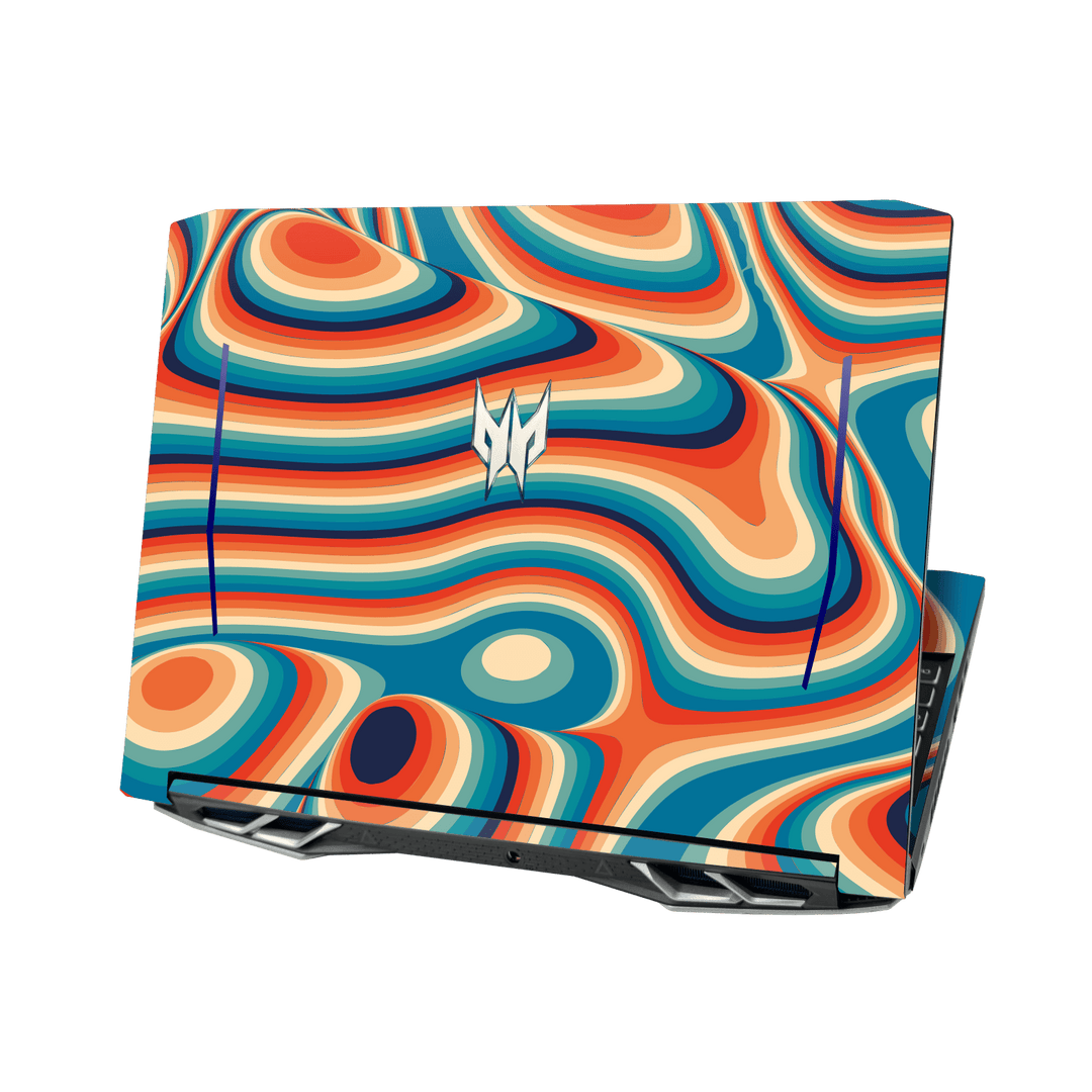 Acer Predator Helios 300 (15.6") Print Printed Custom SIGNATURE Swirltro Swirl Retro 70s 80s Warm Colours Skin Wrap Sticker Decal Cover Protector by QSKINZ | QSKINZ.COM