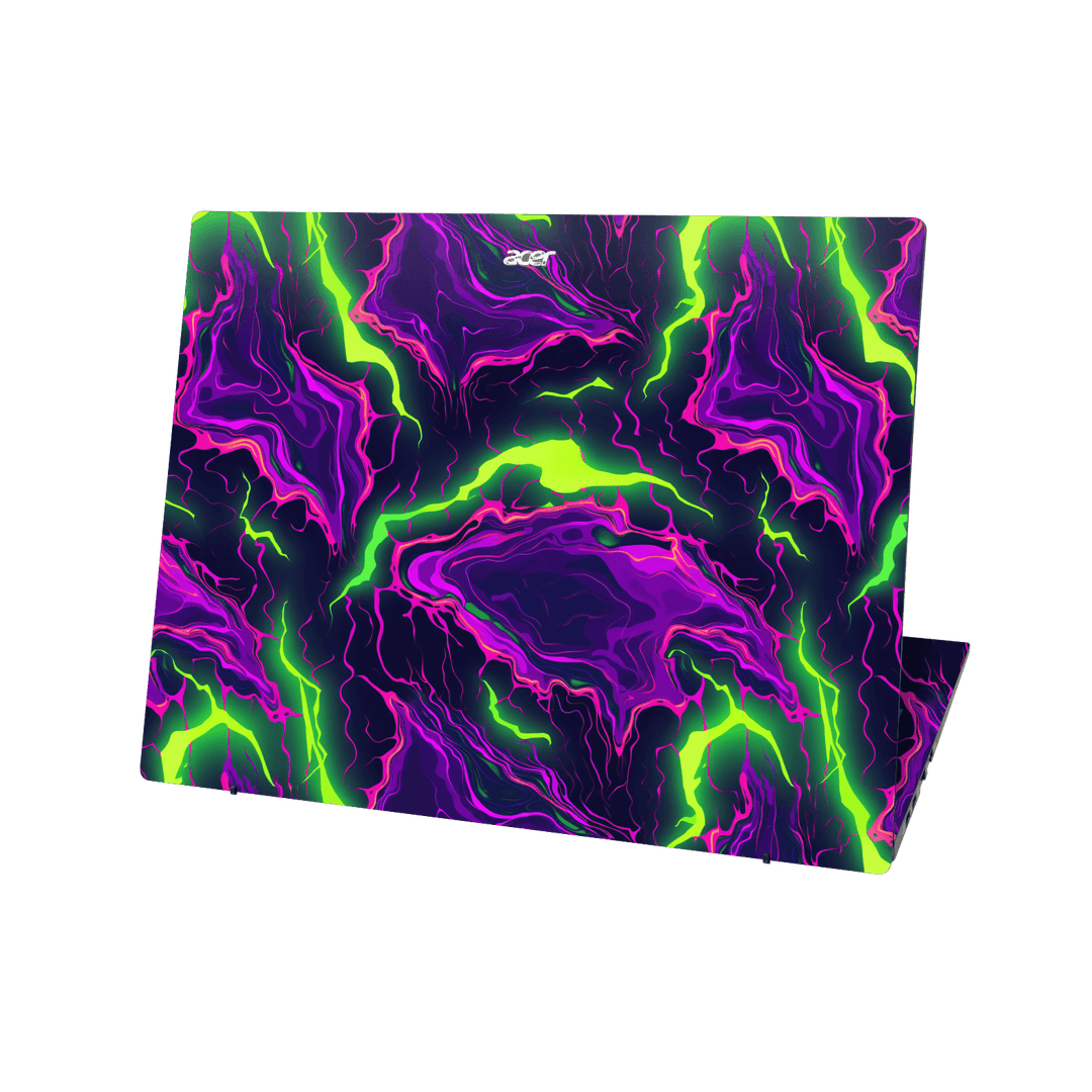 Acer Swift EDGE 16 Print Printed Custom SIGNATURE Twisterra Twist Neon Purple Yellow Green Anime Skin Wrap Sticker Decal Cover Protector by QSKINZ | QSKINZ.COM