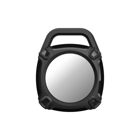 Back view of the Qskinz AirTag case highlighting durable everyday protection.