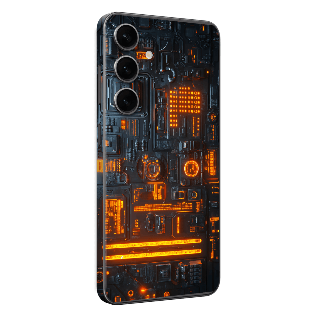 Galaxy S24+ PLUS Custom Printed SIGNATURE “Nexora” Orange Fire Technology Skin Wrap Sticker Decal Cover Protector by QSKINZ | QSKINZ.COM