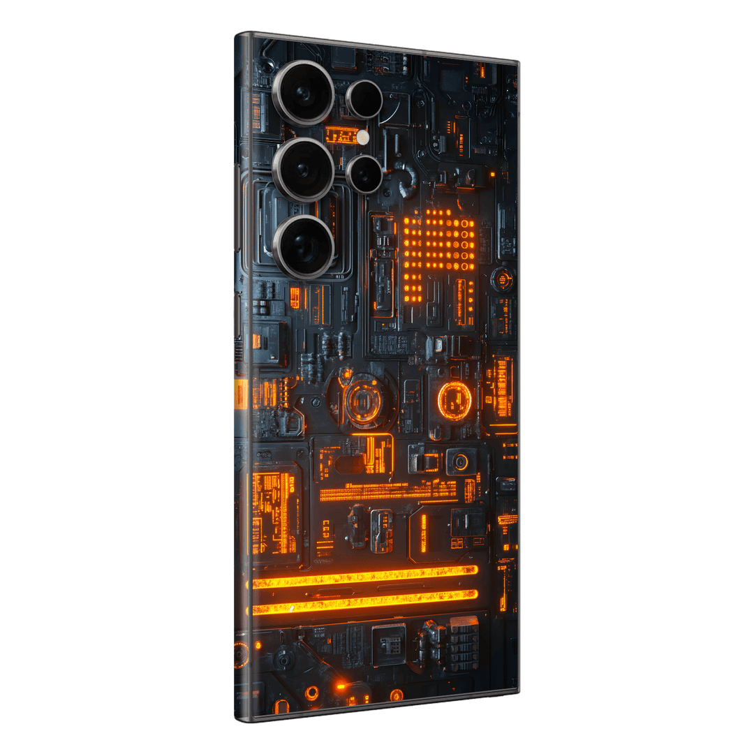 Galaxy S24 ULTRA Custom Printed SIGNATURE “Nexora” Orange Fire Technology Skin Wrap Sticker Decal Cover Protector by QSKINZ | QSKINZ.COM