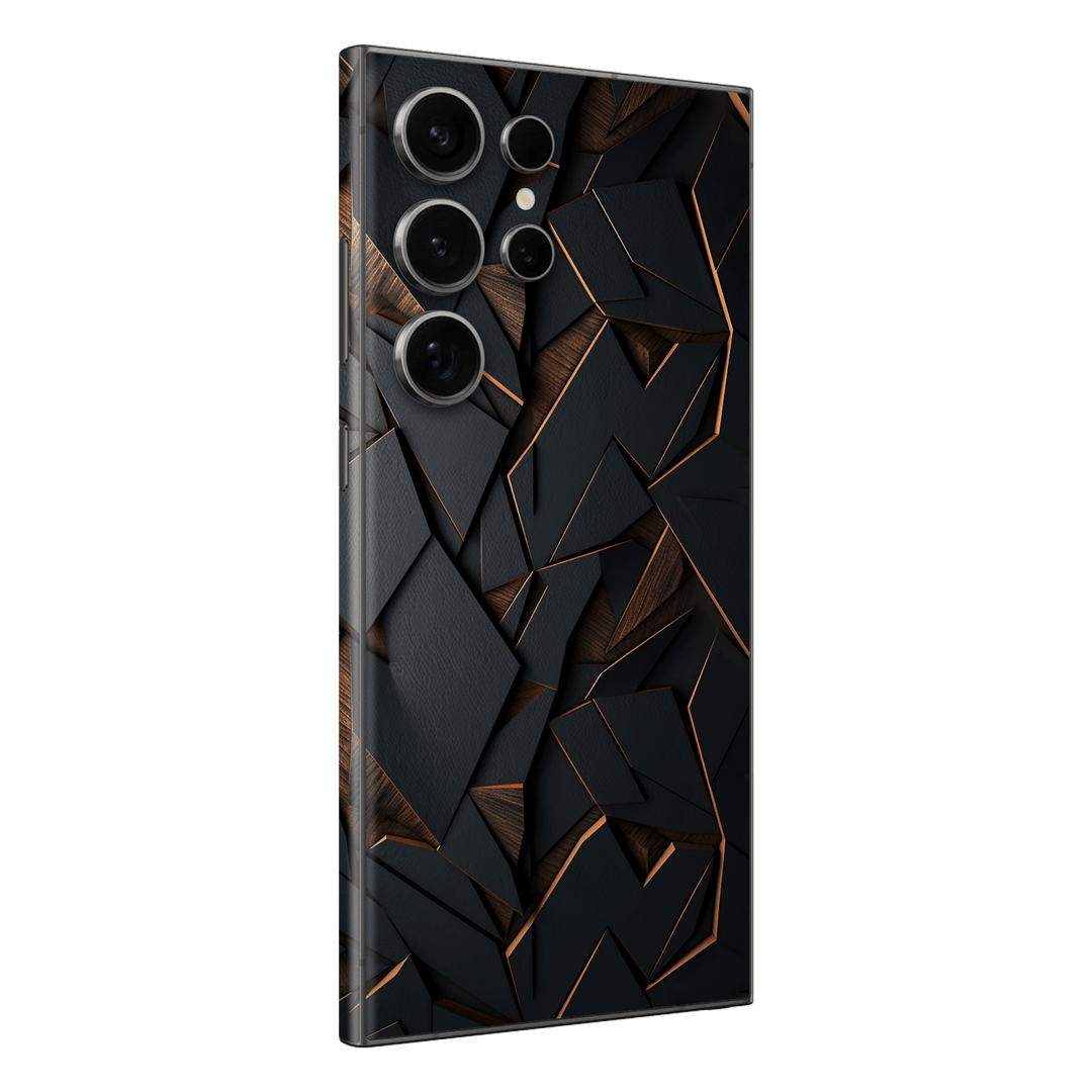 Galaxy S24 ULTRA Printed Custom SIGNATURE “Nightcore” Midnight Black & Bronze Geometric Skin Wrap Sticker Decal Cover Protector by QSKINZ | QSKINZ.COM