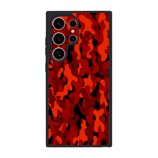 Galaxy S24 ULTRA Qcaze Print Printed Custom SIGNATURE Fire Red Camo Camouflage Case by QSKINZ | QSKINZ.COM