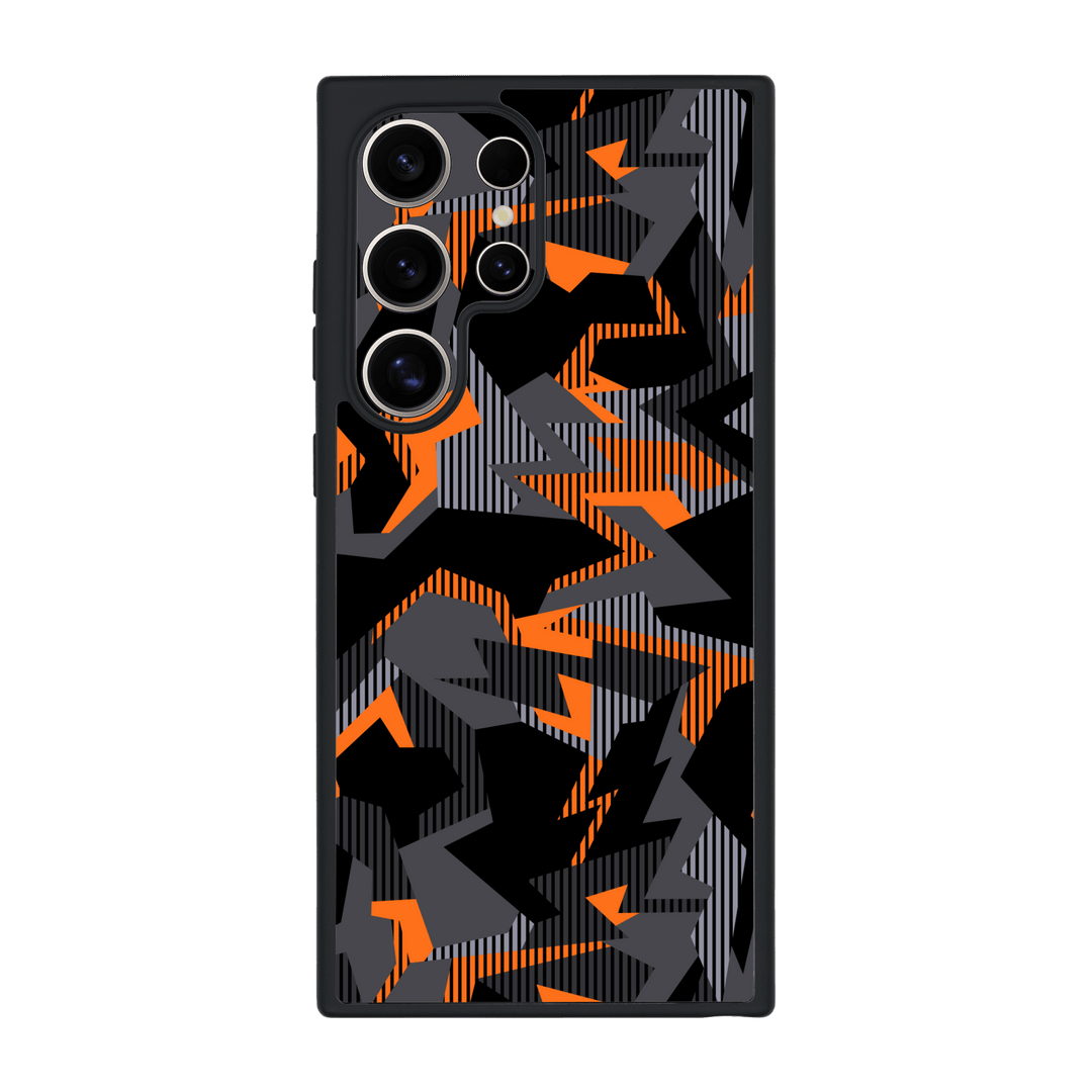 Galaxy S24 ULTRA Qcaze Print Printed Custom SIGNATURE Sharp-Edged Orange Camo Camouflage Case by QSKINZ | qskinz.com