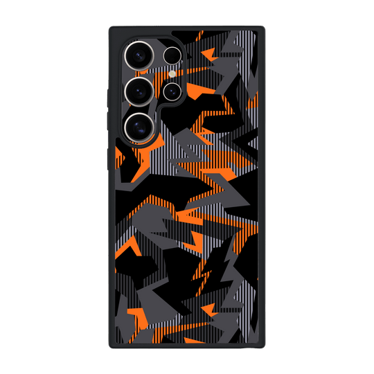 Galaxy S24 ULTRA Qcaze Print Printed Custom SIGNATURE Sharp-Edged Orange Camo Camouflage Case by QSKINZ | qskinz.com