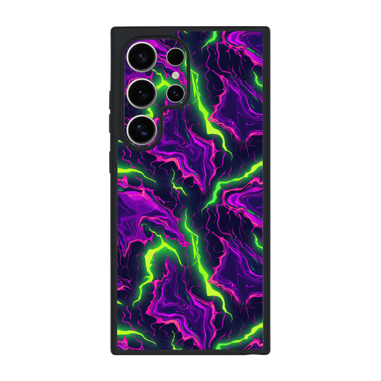 Galaxy S24 ULTRA Qcaze Print Printed Custom SIGNATURE Twisterra Twist Neon Purple Yellow Green Anime Case by QSKINZ | QSKINZ.COM