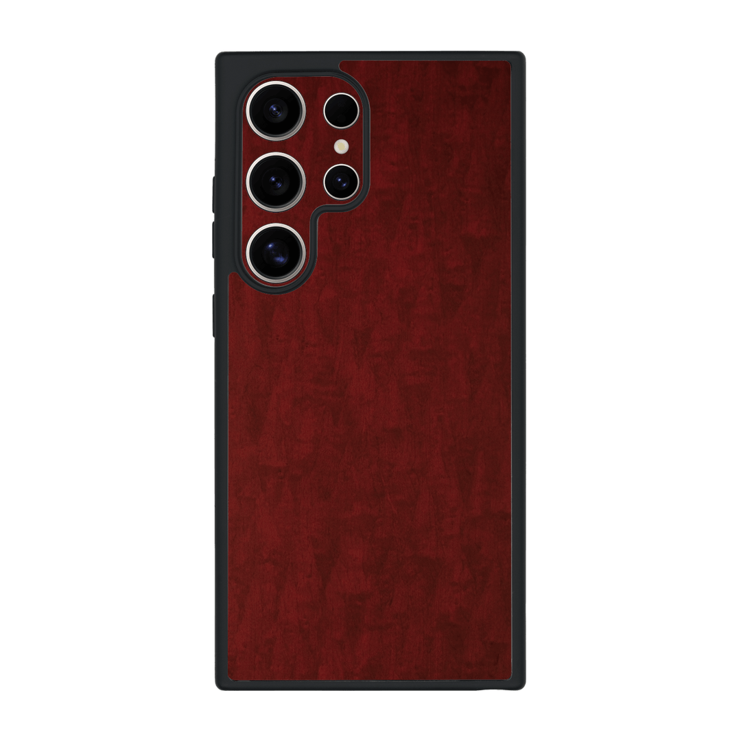 Galaxy S24 ULTRA Qcaze Scarlet Red Wood Wooden Satin Case by QSKINZ | qskinz.com